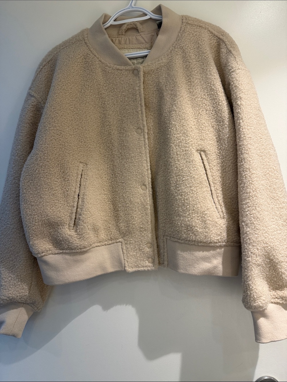 Levi's Women's Beige Sherpa Bomber Jacket